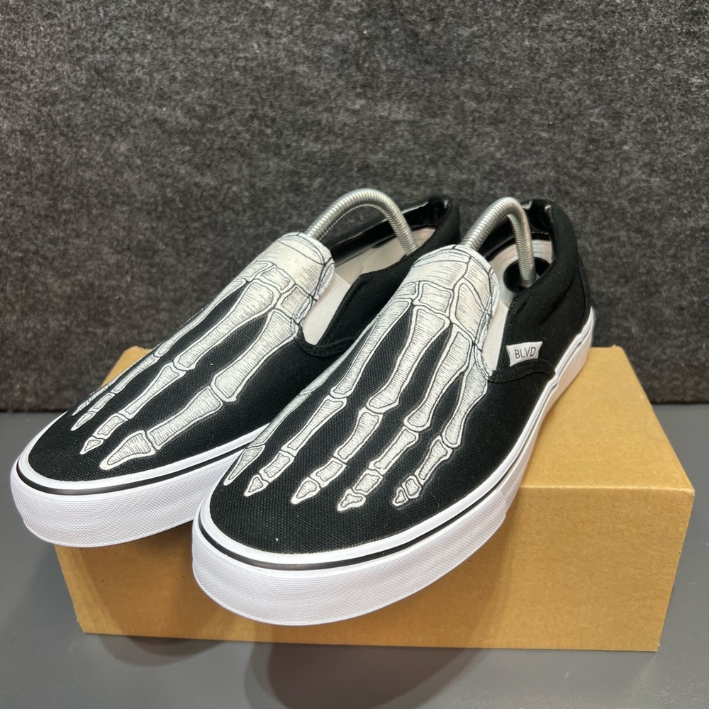 Skeleton Boney Feet Custom BLVD Original Slip Ons Size 10 Mens